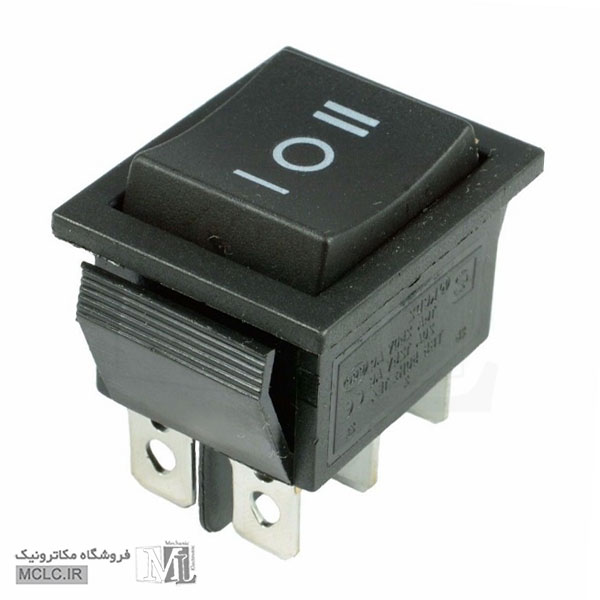 کلید راکر ریستی سه حالته DPDT مدل I 0 II