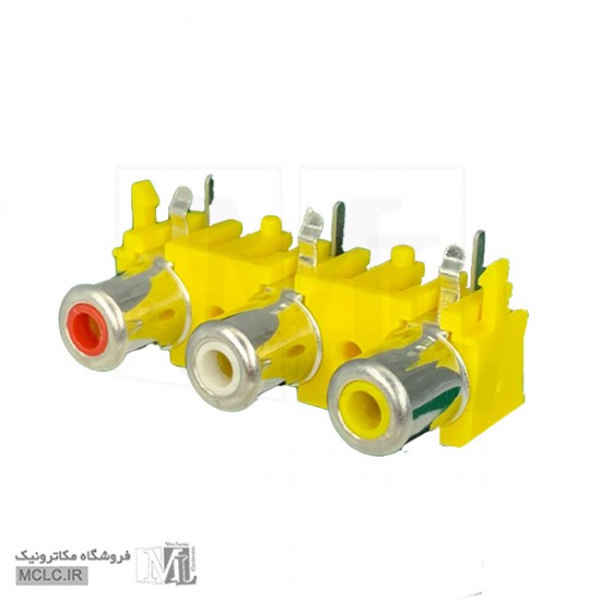 کانکتور مادگی 3 فیش RCA زرد فیش آلات - کانکتور سوکت