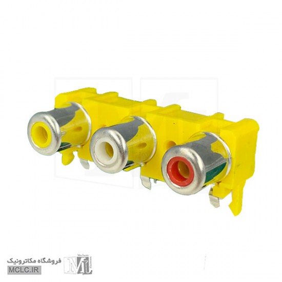 کانکتور مادگی 3 فیش RCA زرد فیش آلات - کانکتور سوکت