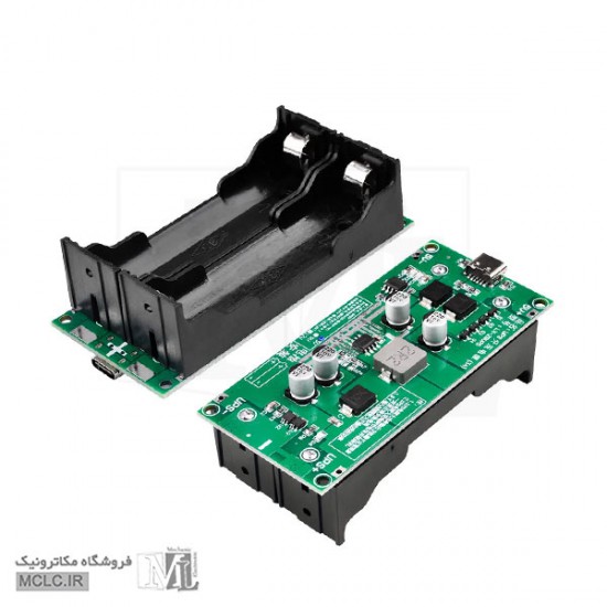 ماژول UPS با باتری 18650 و ورودی شارژ Type-C و ولتاژ خروجی 12 ولت مستقیم ماژول الکترونیکی