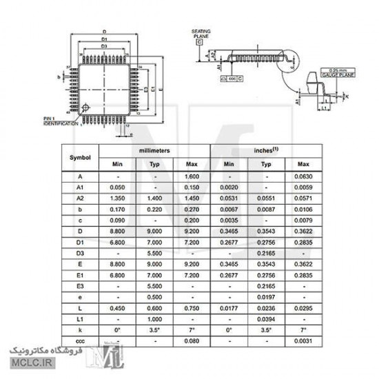 میکروکنترلر STM32G070CBT6 پکیج LQFP-48 میکروکنترلر