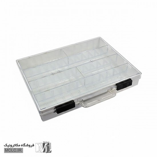 جعبه قطعات کیفی 24 خانه درب شفاف کریستالی ابزار و تجهیزات الکترونیک