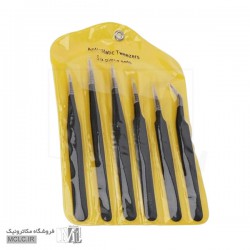 ست پنس استیل آنتی استاتیک شش عددی