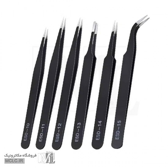ست پنس استیل آنتی استاتیک شش عددی ابزار و تجهیزات الکترونیک ست پنس استیل آنتی استاتیک شش عددی ابزار و تجهیزات الکترونیک