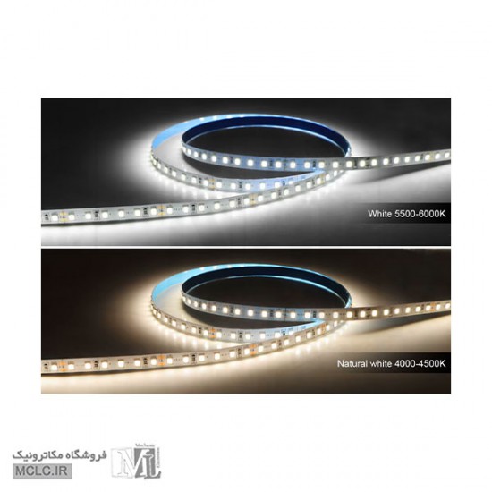 ریسه نواری 12 ولت سفید رول پنج متری LED