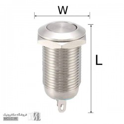 شستی استیل گرد فشاری قطر 19 میلی متر 19C-P10 شستی استیل گرد فشاری قطر 19 میلی متر 19C-P10