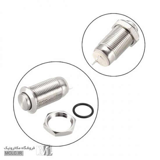 شستی استیل گرد فشاری قطر 12 میلی متر 12C-G10 کلید سوئیچ باتوم شستی استیل گرد فشاری قطر 12 میلی متر 12C-G10 کلید سوئیچ باتوم