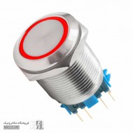 کلید استیل ضد آب چراغدار قطر 22mm مدل 22A-P11DZ