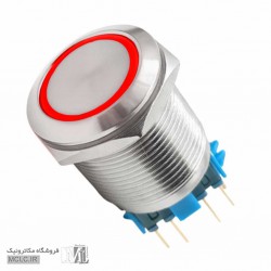 کلید استیل ضد آب چراغدار قطر 22mm مدل 22A-P11DZ