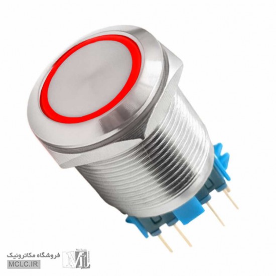 کلید استیل ضد آب چراغدار قطر 22mm مدل 22A-P11DZ قطعات برق صنعتی