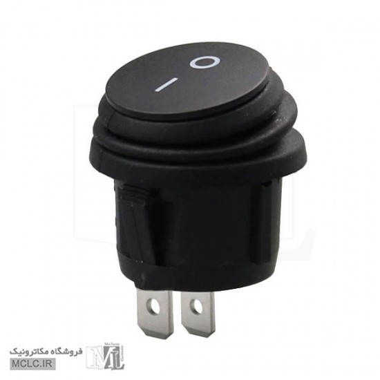 کلید راکر گرد ضد آب مشکی 2 حالت قطعات برق صنعتی