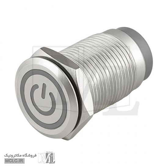 شستی استیل چراغ دار سبز پاوری 12C-P10D/EDY قطر 12 کلید سوئیچ باتوم شستی استیل چراغ دار سبز پاوری 12C-P10D/EDY قطر 12 کلید سوئیچ باتوم