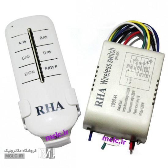 ریموت کنترل چهار کانال با گیرنده(رسیور) 220 ولت محصولات روشنایی و متعلقات