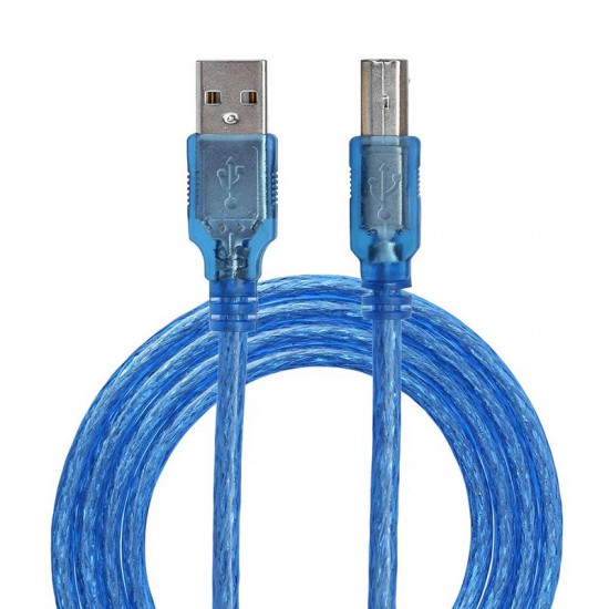 کابل پرینتر USB2.0 A/M شیلدار آبی 5 متری سیم، کابل و مجموعه سیم