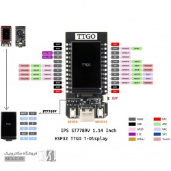برد توسعه TTGO با نمایشگر مارک ANTS MAKE مدل AM-009 برد توسعه TTGO با نمایشگر مارک ANTS MAKE مدل AM-009