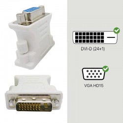 تبدیل DVI نری به VGA مادگی - سفید تبدیل DVI نری به VGA مادگی - سفید