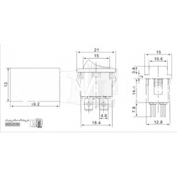 کلید راکر چراغدار 4 پین درجه دو کلید راکر چراغدار 4 پین درجه دو