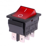 کلید راکر چراغدار بزرگ 6 پایه KCD4 16A 250V کلید راکر چراغدار بزرگ 6 پایه KCD4 16A 250V