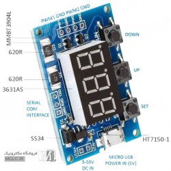 ماژول PWM دو کاناله با نمایشگر مخصوص کنترل دور موتور DC