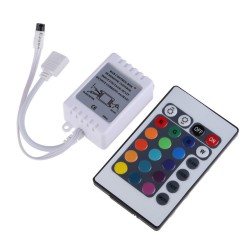 ریموت کنترل و درایور LED RGB - مادون قرمز - 24 کلید - درایور 6A ریموت کنترل و درایور LED RGB - مادون قرمز - 24 کلید - درایور 6A
