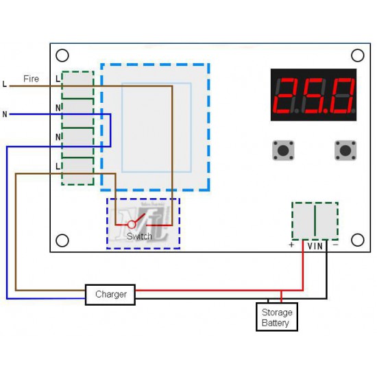 ماژول کنترل شارژ باتری لیتیوم 3.7 الی 120 ولت مدل XH-M602 منابع تغذیه آداپتور ترانس