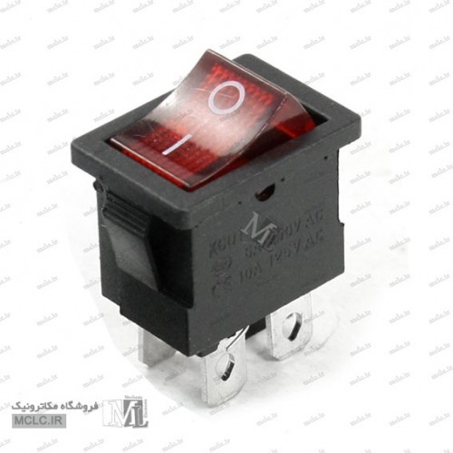 کلید راکر چراغدار 4 پین سوئیچ و باتوم