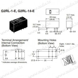 رله کتابی OMRON G2RL-1-E | 12V 1C 16A