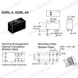 رله کتابی OMRON G2RL-2 | 12V 2C 8A