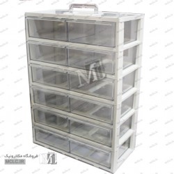 پالت 12 کشوی کریستالی - کشو بزرگ - سفید