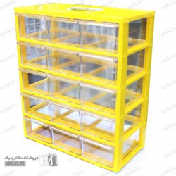 پالت 15 کشوی کریستالی - کشو متوسط - سفید