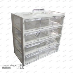 پالت 12 کشوی کریستالی - 4 طبقه - کشو سوپر - سفید