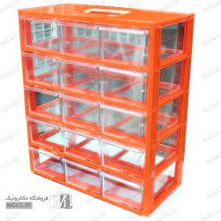 پالت 15 کشوی کریستالی - کشو متوسط - سفید