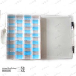 جعبه قطعات کیفی 24 خانه درب شفاف کریستالی