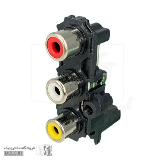 کانکتور مادگی 3 فیش ایستاده RCA فیش آلات - کانکتور سوکت