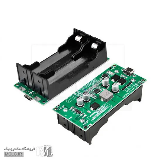 ماژول UPS با باتری 18650 و ورودی شارژ Type-C و ولتاژ خروجی 12 ولت مستقیم ماژول الکترونیکی