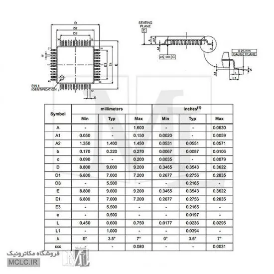 میکروکنترلر STM32G070CBT6 پکیج LQFP-48 میکروکنترلر