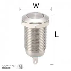 شستی استیل گرد فشاری قطر 19 میلی متر 19C-P10