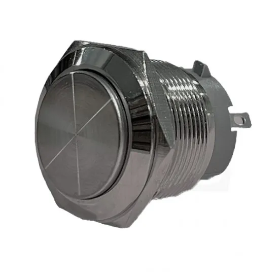 شستی استیل گرد فشاری 22C-G10 کلید سوئیچ باتوم