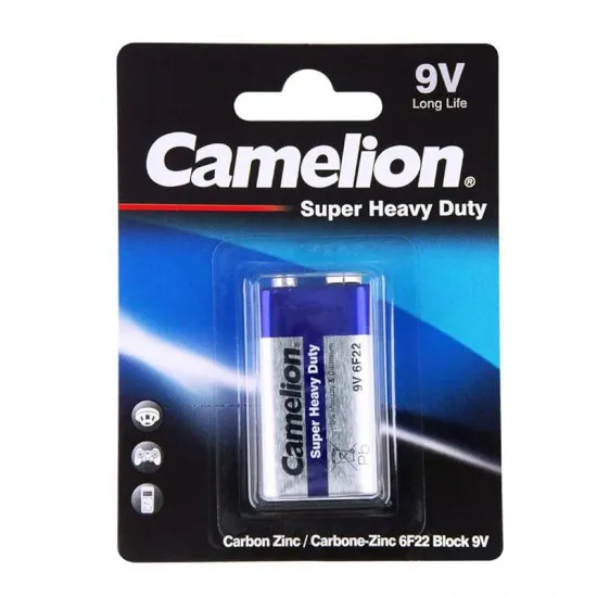 باتری کتابی کملیون مدل SUPER HEAVY DUTY 6F22 کارتی باتری ها