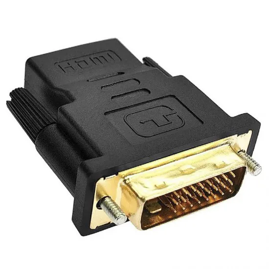 تبدیل DVI نری به HDMI مادگی - مشکی سیم، کابل و مجموعه سیم