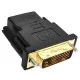 تبدیل DVI نری به HDMI مادگی - مشکی سیم، کابل و مجموعه سیم