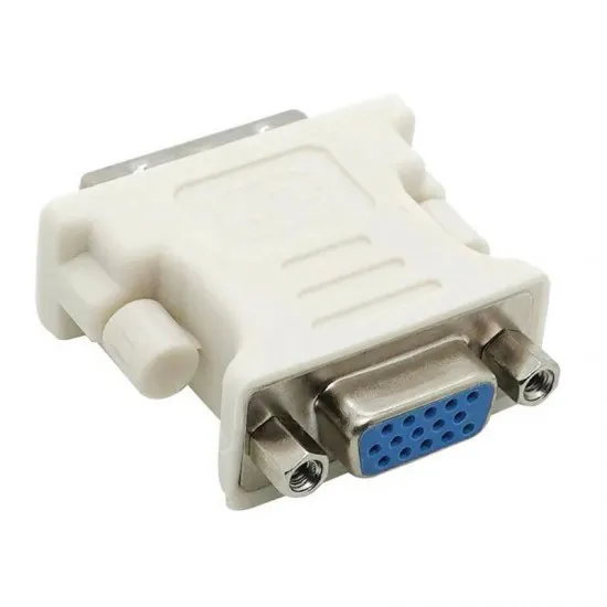 تبدیل DVI نری به VGA مادگی - سفید سیم، کابل و مجموعه سیم