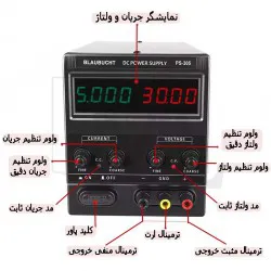 منبع تغذیه آزمایشگاهی سوئیچینگ BLAUBUCHT PS-305