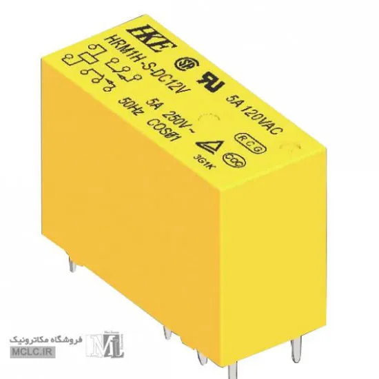 رله کتابی HKE دوکنتاکت 12V 5A رله و SSR