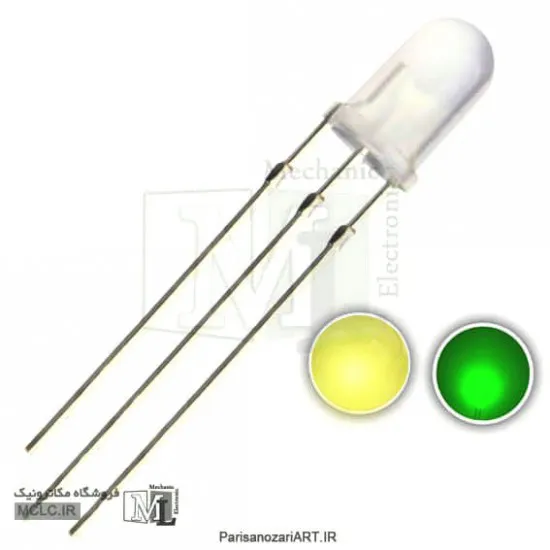 ال ای دی مات دو رنگ سبز زرد 5 میلی متر کاتد مشترک LED
