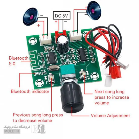 ماژول آمپلی فایر بلوتوثی XH-A158 با PAM8403 ماژول الکترونیکی
