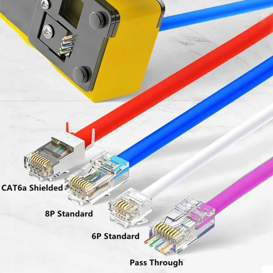 آچار پرس سوکت شبکه میان گذر CAT5 CAT7 مدل HT-718 ابزار و تجهیزات الکترونیک