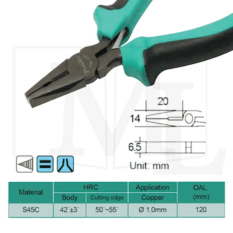 PM-731 ابعاد دهانه ی انبر پروسکیت
