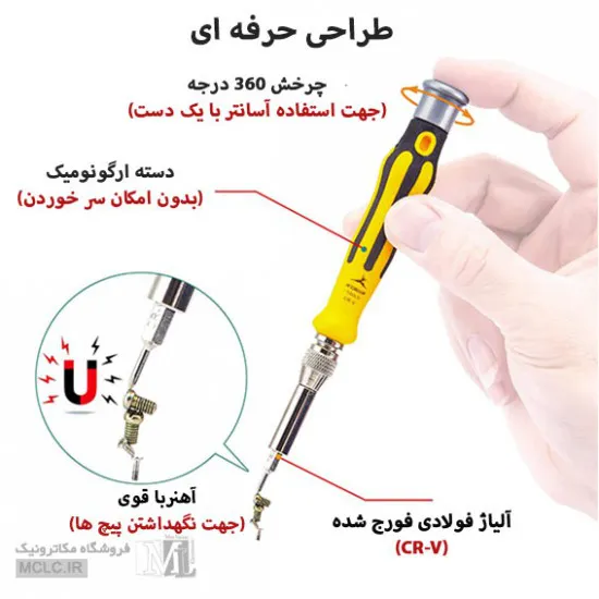 ست پیچ گوشتی موبایلی آردیر 9151 ابزار و تجهیزات الکترونیک