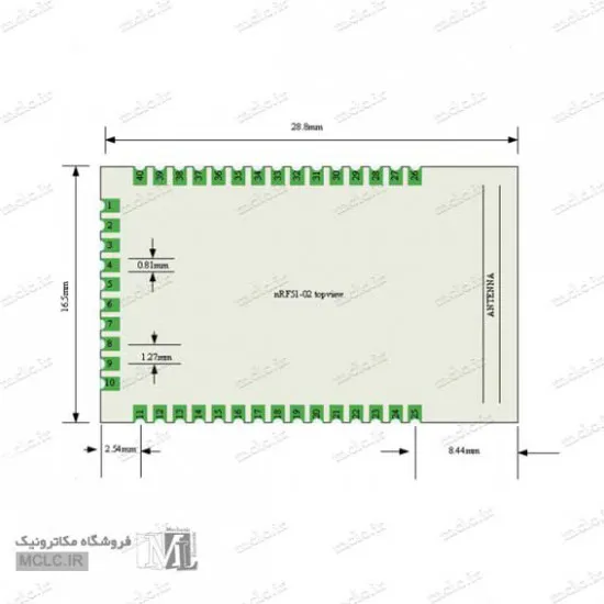 ماژول بلوتوث NRF51822 با آنتن PCB ماژول الکترونیکی